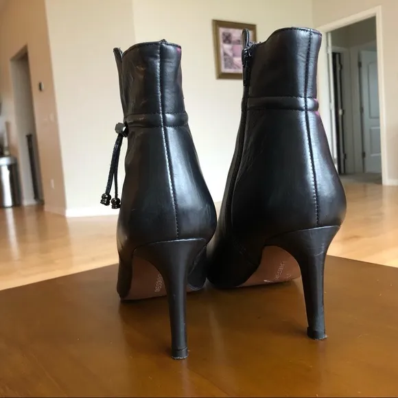 NWOT Lands’ End Black Leather Heeled Ankle Boots