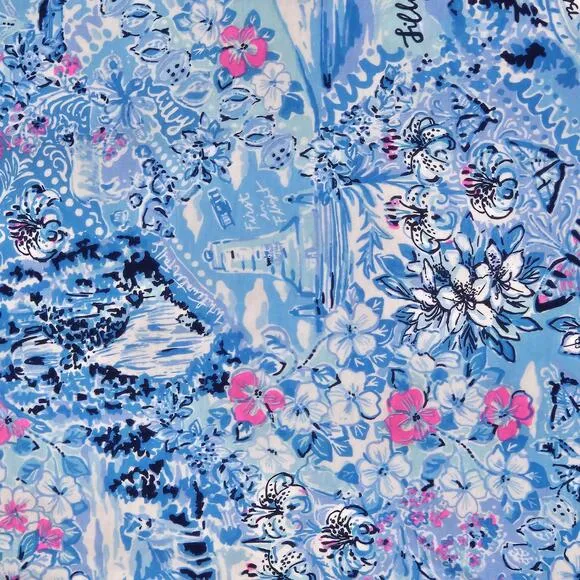 NWOT Lilly Pulitzer Blue Peri Loves NC Kristen Swing Mini Dress Size XS Cotton