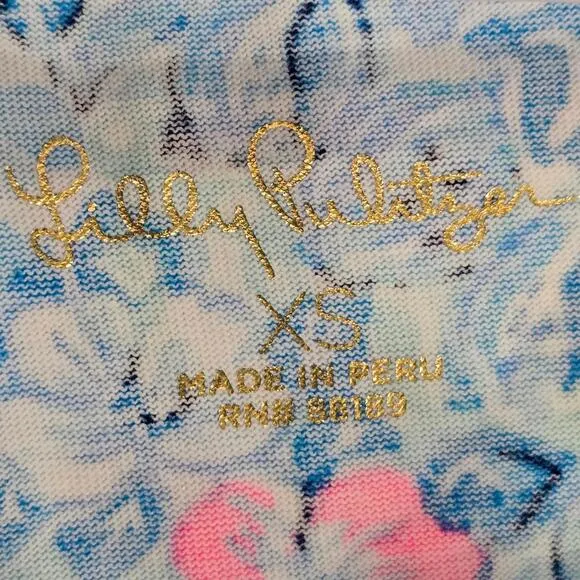 NWOT Lilly Pulitzer Blue Peri Loves NC Kristen Swing Mini Dress Size XS Cotton