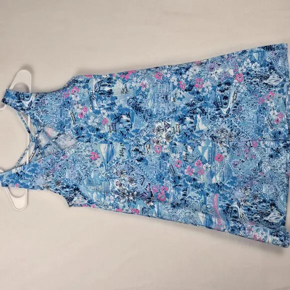 NWOT Lilly Pulitzer Blue Peri Loves NC Kristen Swing Mini Dress Size XS Cotton