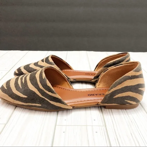 🌸🌼NWOT Lucky Brand Drowe d'Orsay Flats Natural Tiger