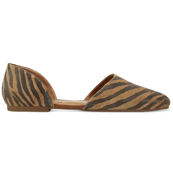 🌸🌼NWOT Lucky Brand Drowe d'Orsay Flats Natural Tiger