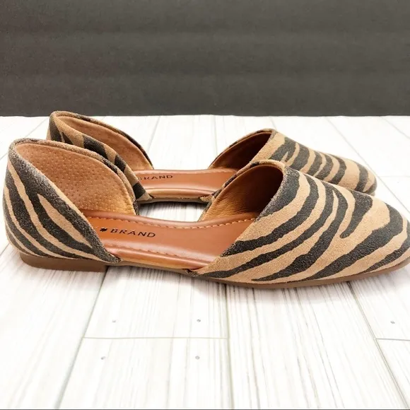 🌸🌼NWOT Lucky Brand Drowe d'Orsay Flats Natural Tiger