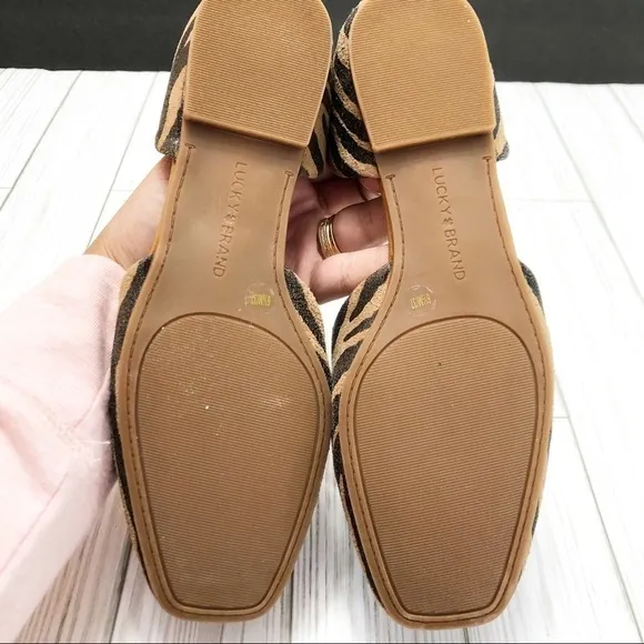 🌸🌼NWOT Lucky Brand Drowe d'Orsay Flats Natural Tiger