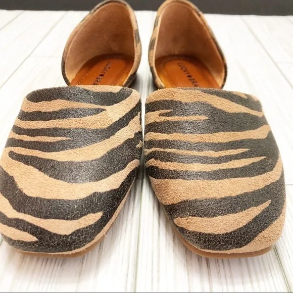 🌸🌼NWOT Lucky Brand Drowe d'Orsay Flats Natural Tiger