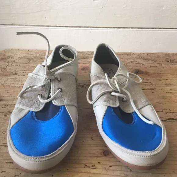 NWOT New! PF Flyers Gray   Blue Lace Up Suede Neoprene Boat Shoe Sneakers 11
