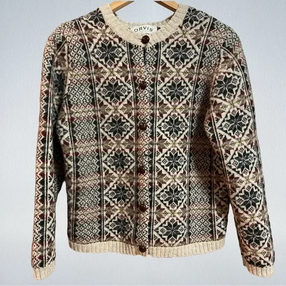 NWOT Orvis 100% New Wool Sweater Classic Cardigan