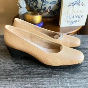 NWOT! Salvatore Ferragamo Nude Pump Wedges US6B $375