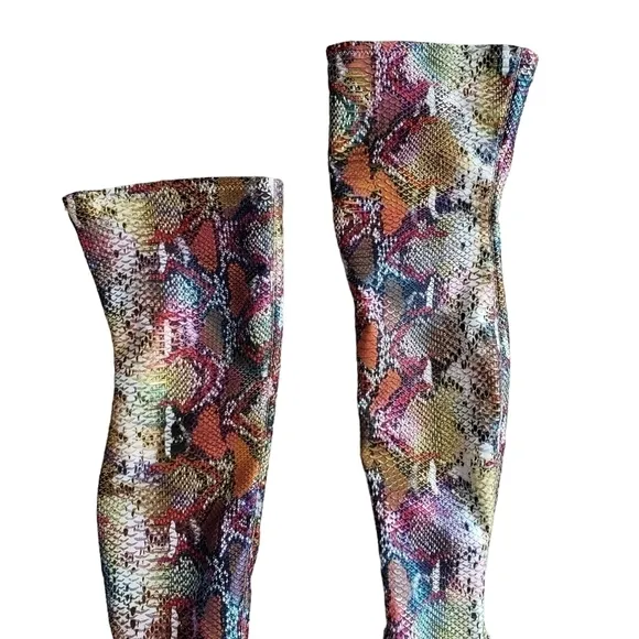 NWOT | Steve Madden Viktory Over the Knee Heeled Boots in Rainbow Snake