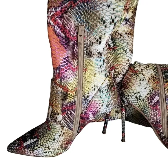 NWOT | Steve Madden Viktory Over the Knee Heeled Boots in Rainbow Snake