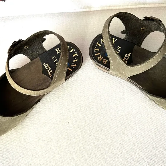 NWOT Sven green leather Mary Jane clog sandals sz 37/6.5-7women's