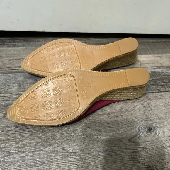 NWOT Viscata Barcelona Fuchsia Truja Mule espadrille wedges Canvas