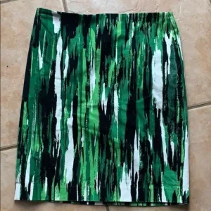 NWOT W by Worth Green Brushstroke Corduroy Pencil Skirt Size 4