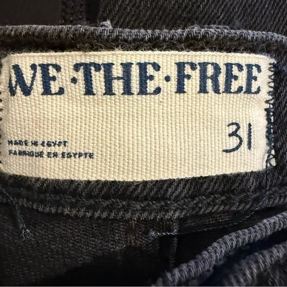 NWOT We The Free Jeans Womens Size 31 Beacon Mid Rise Slim Crop Washed Black