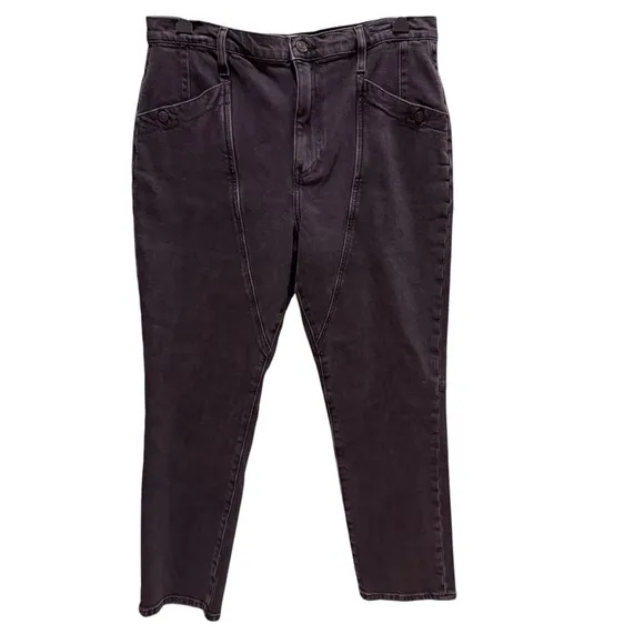NWOT We The Free Jeans Womens Size 31 Beacon Mid Rise Slim Crop Washed Black