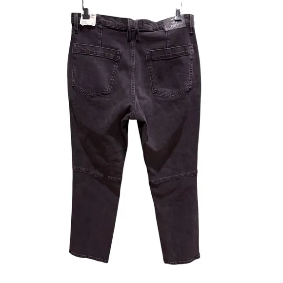 NWOT We The Free Jeans Womens Size 31 Beacon Mid Rise Slim Crop Washed Black