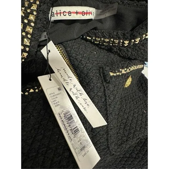 NWT Alice   Olivia Lacchan Tweed Minidress Size 6 $495