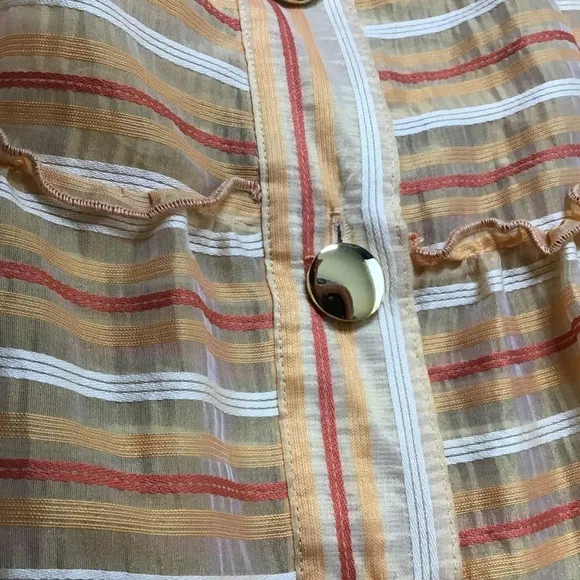 Nwt Amber Sakai Skirt Layered Tiered Ruffle Striped Orange Size XS