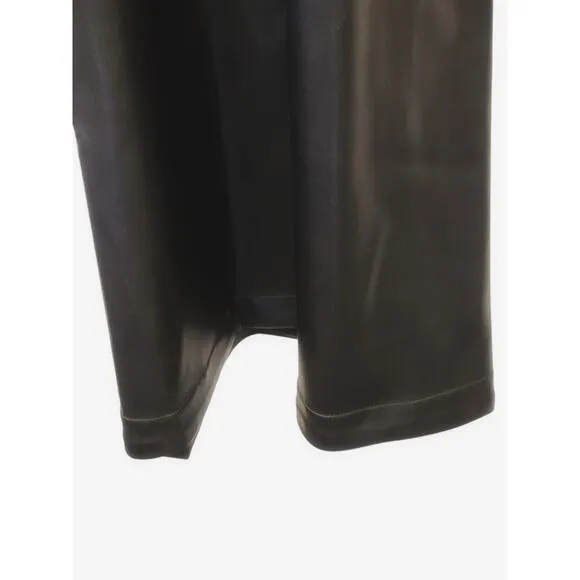 NWT Anthropologie Black Faux Leather Pinafore Skirt - Size 8