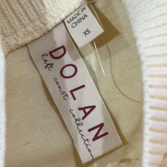 NWT Anthropologie Dolan Fringed Sweater Fringe Knit Ivory Pullover Textured XS