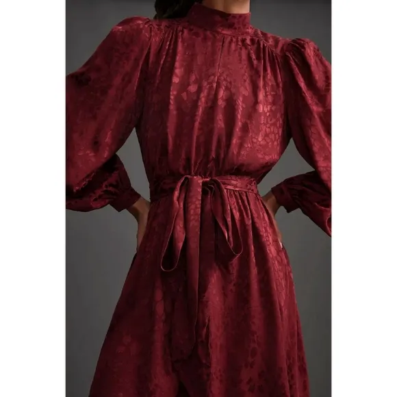 NWT, Anthropologie, Jacquard Mini Dress in Wine