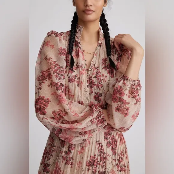 NWT Anthropologie Let Me Be Floral Maxi Dress