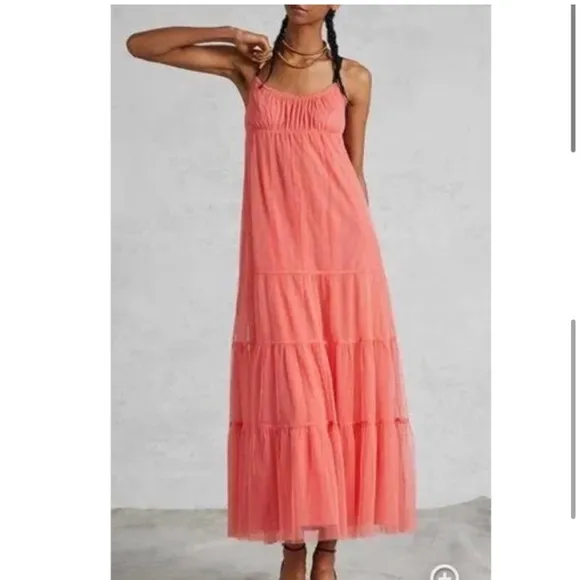 NWT Anthropologie MAEVE Tulle Maxi Dress M