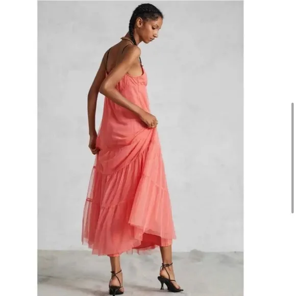 NWT Anthropologie MAEVE Tulle Maxi Dress M