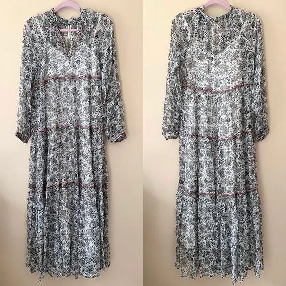 NWT Anthropologie Romilly Tiered Maxi Dress