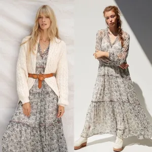 NWT Anthropologie Romilly Tiered Maxi Dress