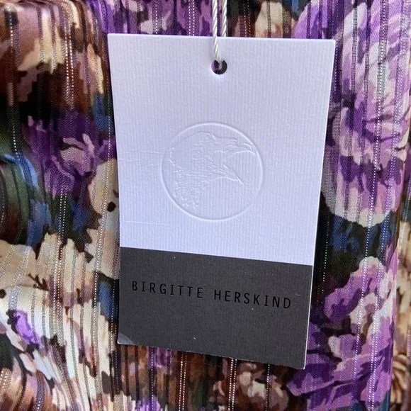 NWT Birgitte Herskind Alexis Ruched Floral Midi Skirt Women's Size 10