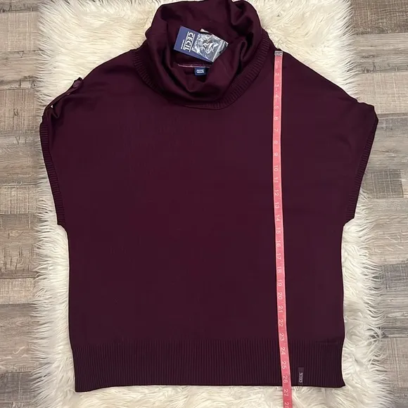NWT Cecil Germany fine knit cowl neck sweater eggplant purple M