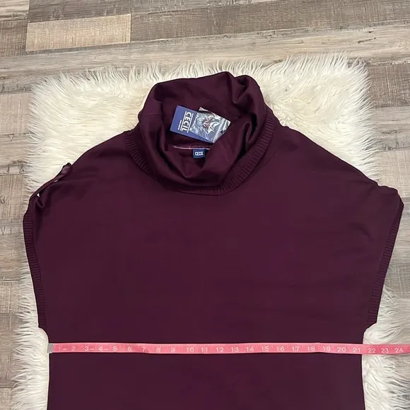 NWT Cecil Germany fine knit cowl neck sweater eggplant purple M