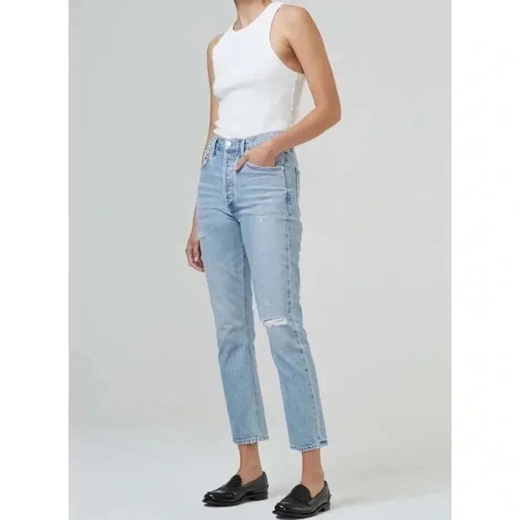 NWT Citizens of Humanity Jolene High Rise Vintage Straight Leg Jeans Blue Jay