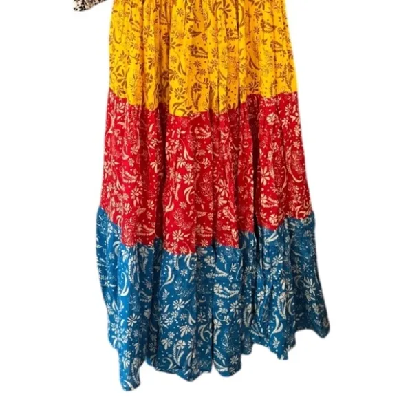 NWT Coolchange Boho Smocked Bodice Off-Shoulder Tiered Midi/Maxi Dress sz Small