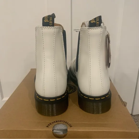 NWT Dr. Martens 2976 Yellow Stitch Smooth Leather Boots