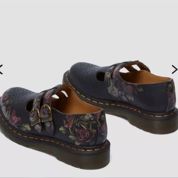 NWT Dr. Martens 8065 Decayed Roses Nappa Leather Mary Jane Shoes