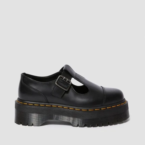 NWT DR MARTENS Bethan Polished Smooth Leather Platform Shoes!