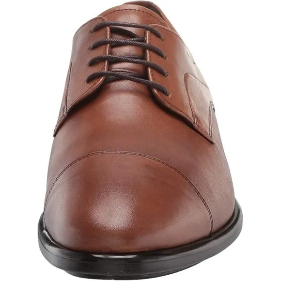 NWT ECCO mens Melbourne Tie Oxford, Amber, 6-6.5 US