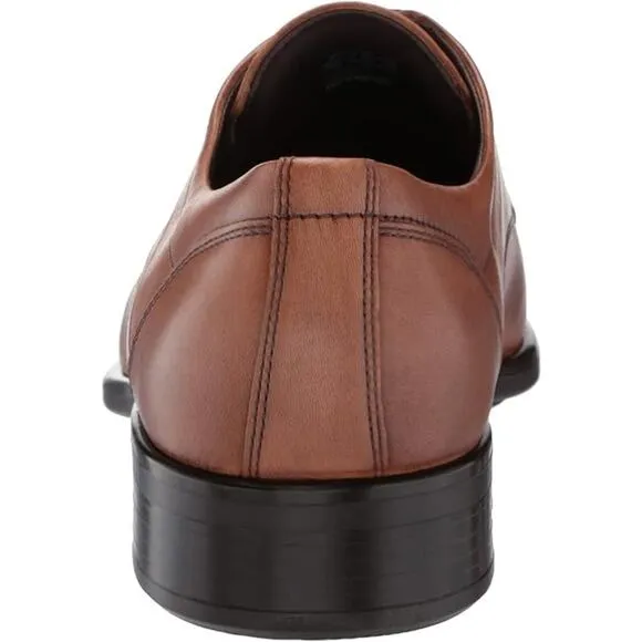 NWT ECCO mens Melbourne Tie Oxford, Amber, 6-6.5 US
