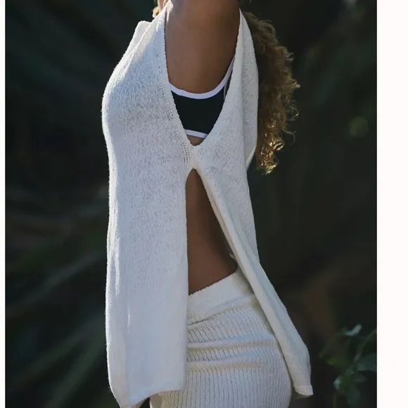 NWT Free People Miranda Sweater Co-Ord Two-Piece Set - Ivory Off White XSmall