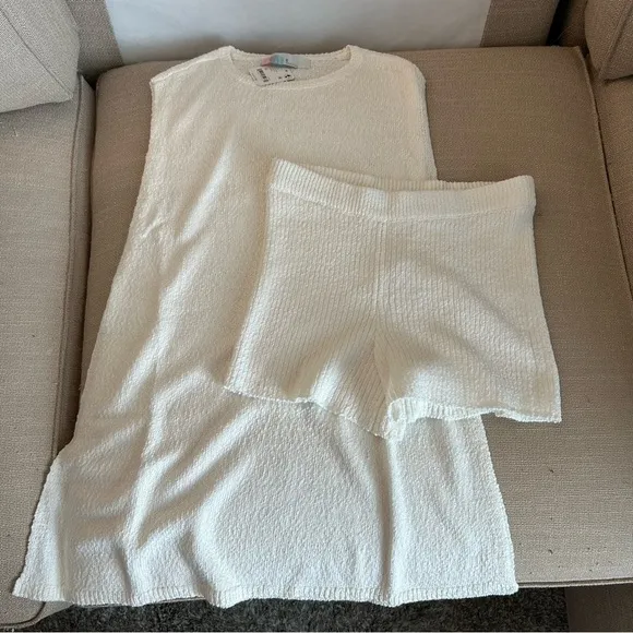 NWT Free People Miranda Sweater Co-Ord Two-Piece Set - Ivory Off White XSmall