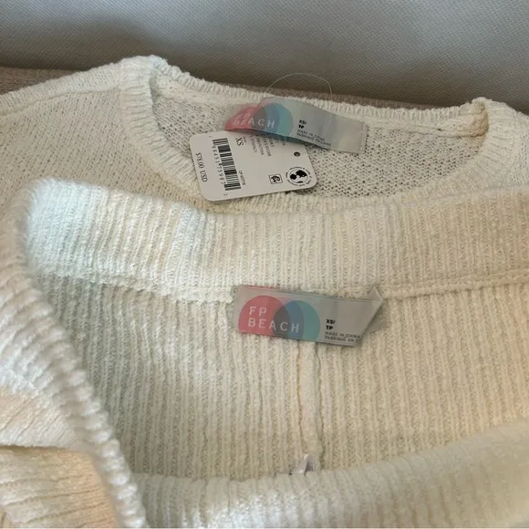 NWT Free People Miranda Sweater Co-Ord Two-Piece Set - Ivory Off White XSmall