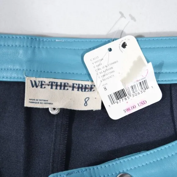 NWT FREE PEOPLE PHOTO FINISH MOTO SHORTS, SZ 8