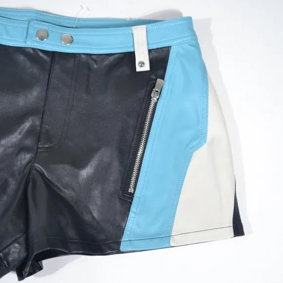 NWT FREE PEOPLE PHOTO FINISH MOTO SHORTS, SZ 8
