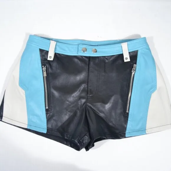 NWT FREE PEOPLE PHOTO FINISH MOTO SHORTS, SZ 8