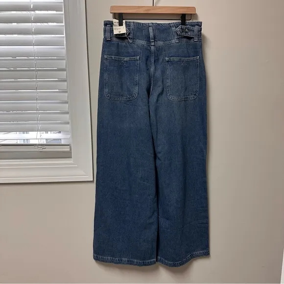 NWT Free People Super Sweeper Wide-Leg High Rise Denim Jeans Women’s Size Small