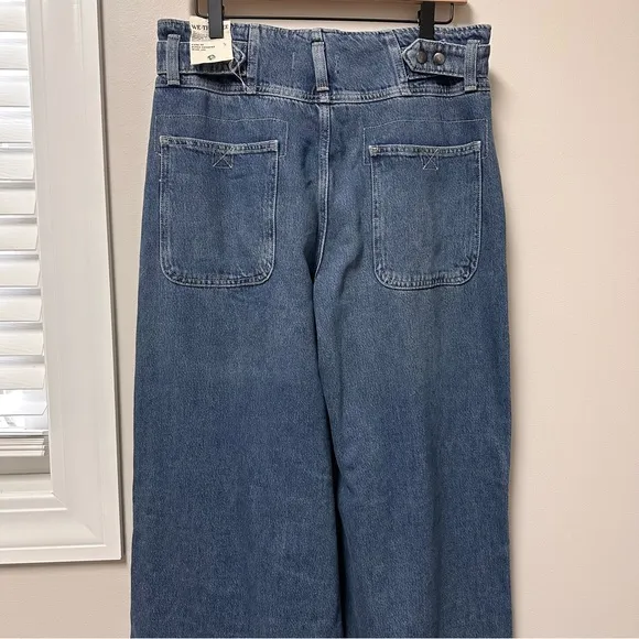 NWT Free People Super Sweeper Wide-Leg High Rise Denim Jeans Women’s Size Small