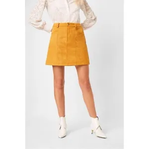 NWT French Connection Bahati Faux Suedette Mini Skirt in Golden Oak, Size 6