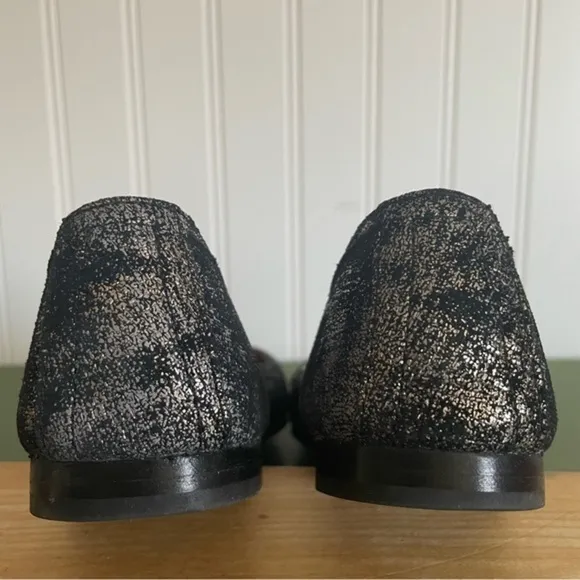 NWT Frye CARSON Ballet Flats in Silver/Gunmetal Leather